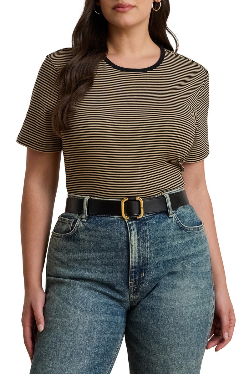 Lauren Ralph Lauren Stripe Cotton Ringer T-Shirt, Main, color, 