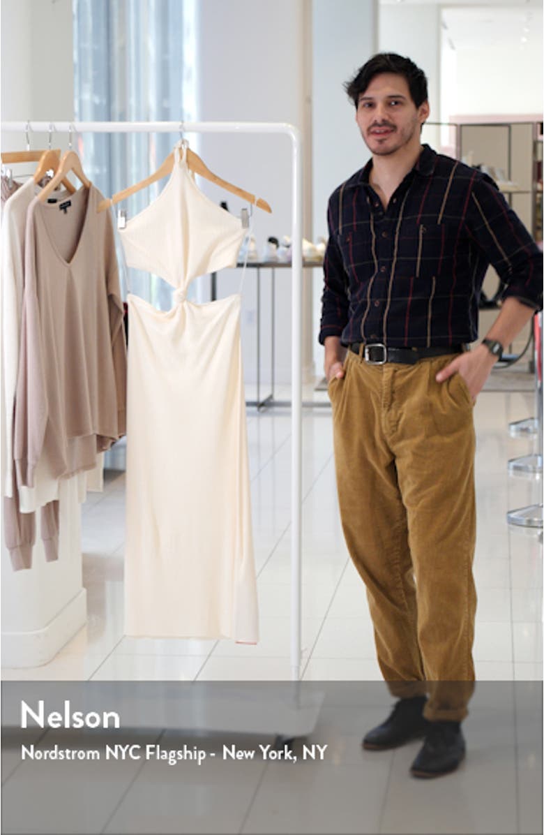 Cameron Cutout Waist Halter Neck Knit Dress, sales video thumbnail