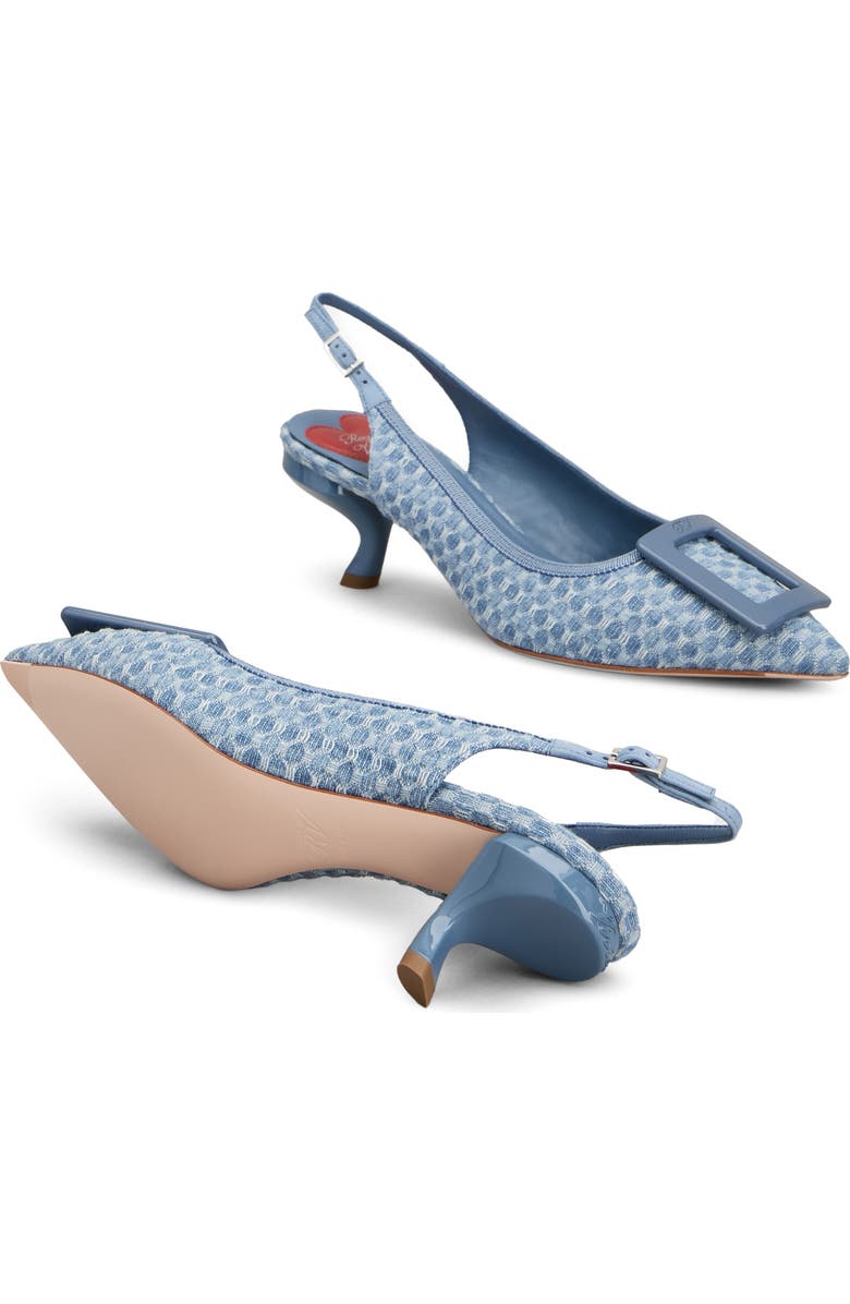 Roger Vivier Virgule Bordo Pointed Toe Slingback Pump, Alternate, color, Cielo Scuro