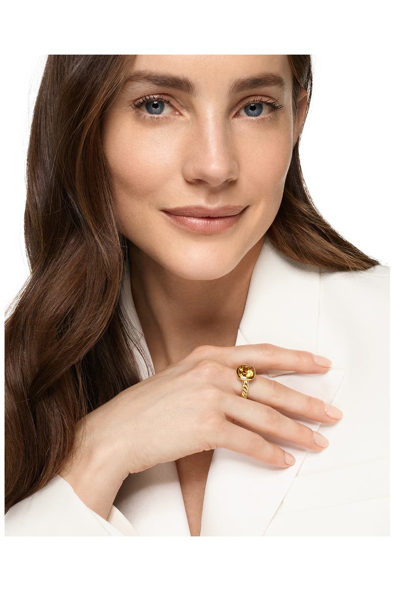 DY Mercer® Stone Ring in 18K Yellow Gold, 10mm, Alternate, color, CITRINE