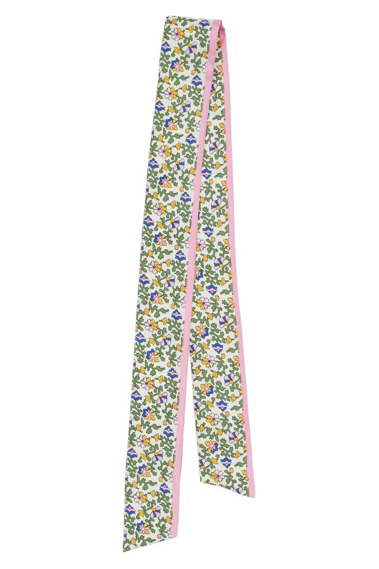 Wild Pansy Silk Twill Scarf, Alternate, color, IVORY WILD PANSY