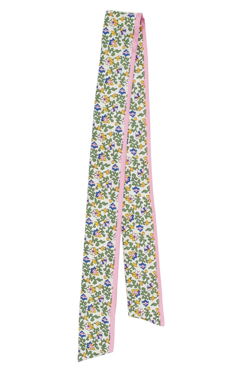 Tory Burch Wild Pansy Silk Twill Scarf, Alternate, color, 