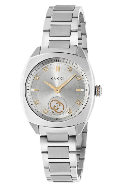 Interlocking Logo Diamond Dial Watch, 29mm