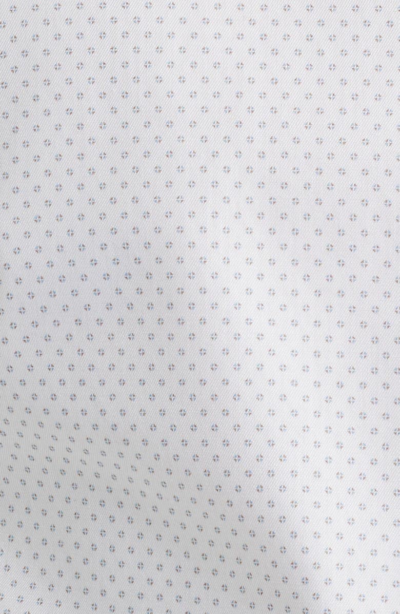 David Donahue Trim Fit Neat Cotton Twill Dress Shirt, Alternate, color, White/ Dune