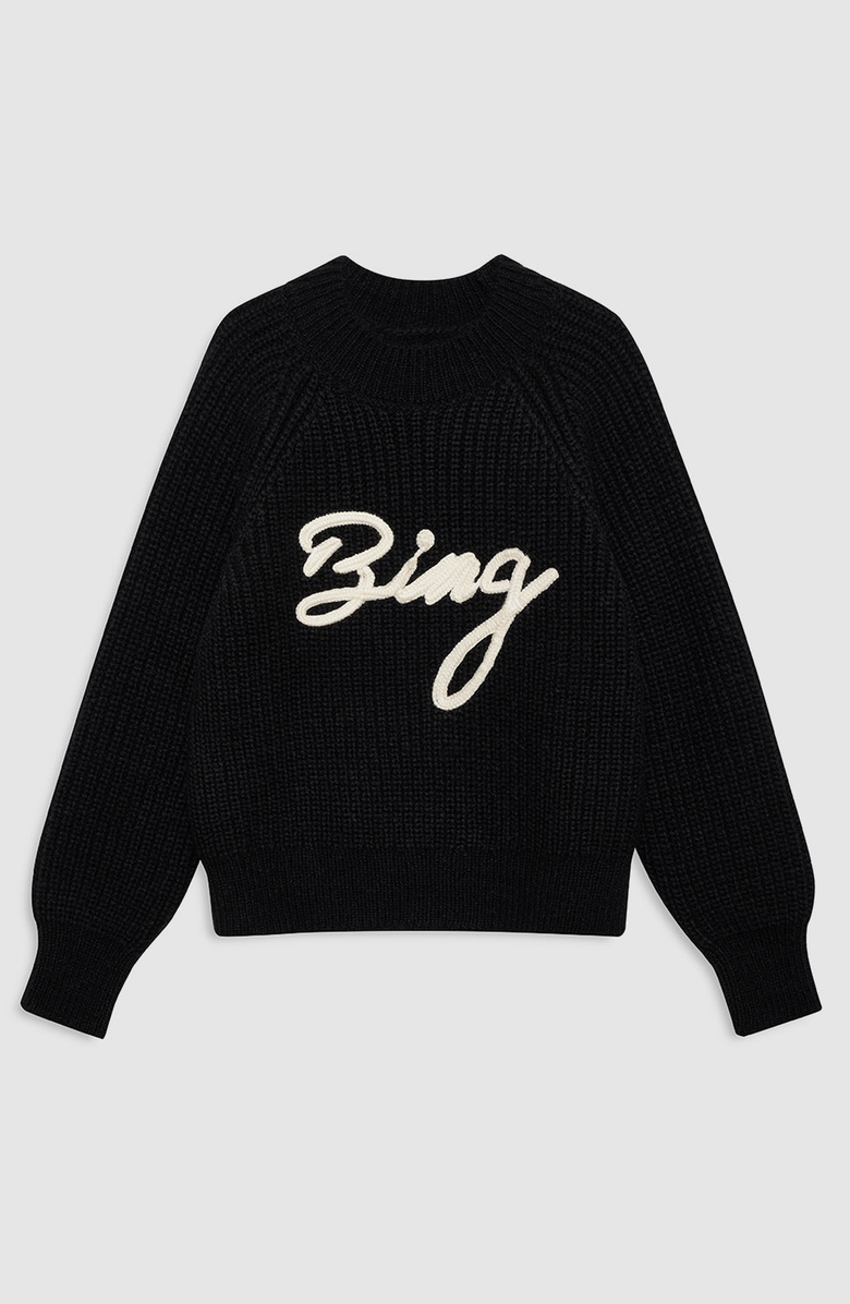 ANINE BING Kendrick Sweater, Alternate, color, Black