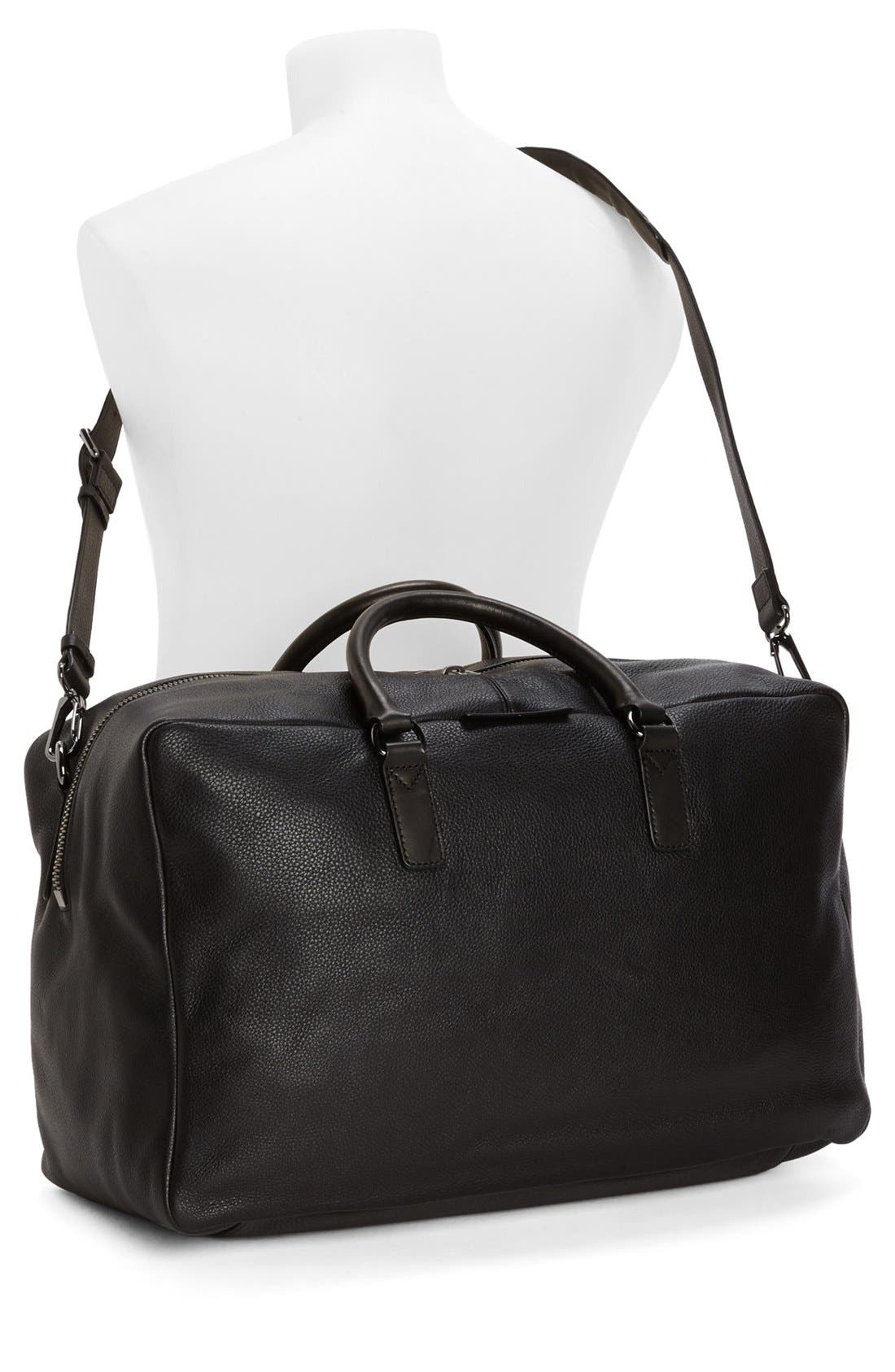 Leather Bag, Alternate, color, BLACK