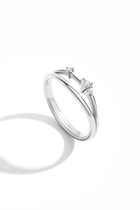 Crescent Moon Cubic Zirconia Ring