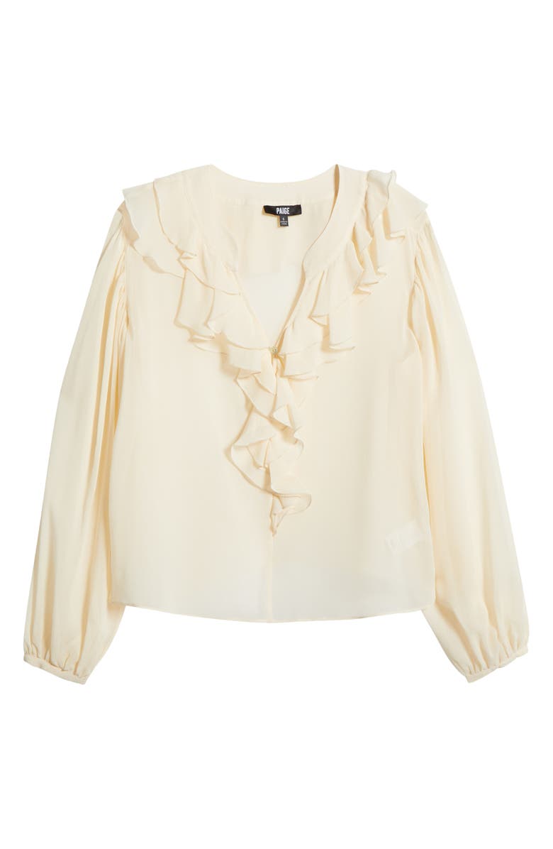 PAIGE Gemelli Silk Top, Alternate, color, Oyster White