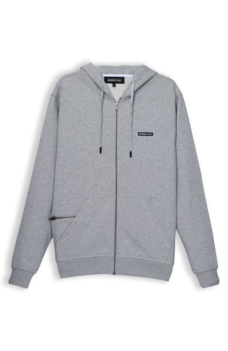 Members Only Brooklyn Zip-Up Hoodie, Alternate, color, Grey