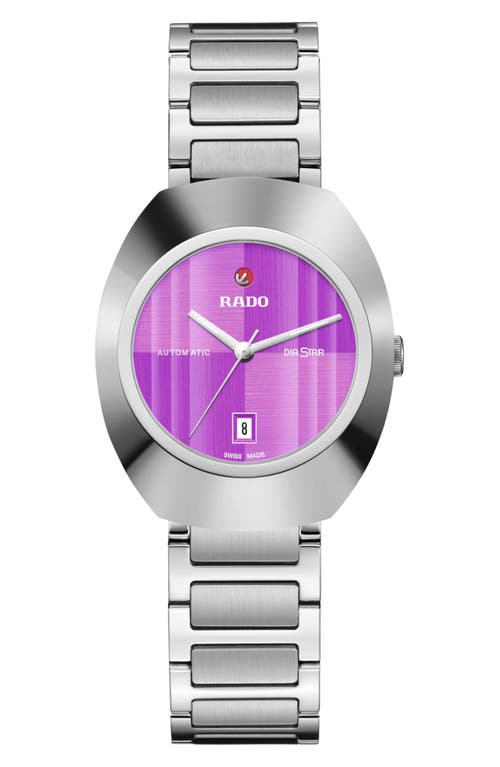 RADO DiaStar Original Automatic Bracelet Watch, 30mm in Pink at Nordstrom