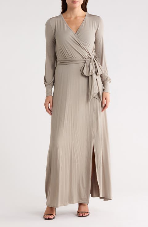Long Sleeve Empire Waist Maxi Dress