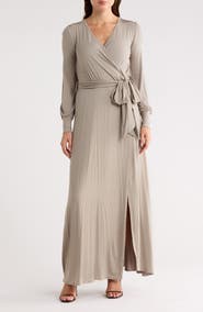 GO COUTURE Long Sleeve Empire Waist Maxi Dress
