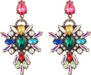 EYE CANDY LOS ANGELES Louna Rainbow Crystal & Faux Pearl Drop Earrings
