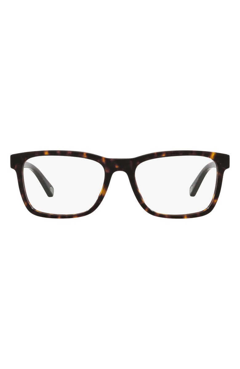 COACH 54mm Rectangular Optical Glasses, Main, color, Dark Tortoise