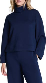 SPANX® Cuffed Sleeve Crop Turtleneck Sweatshirt