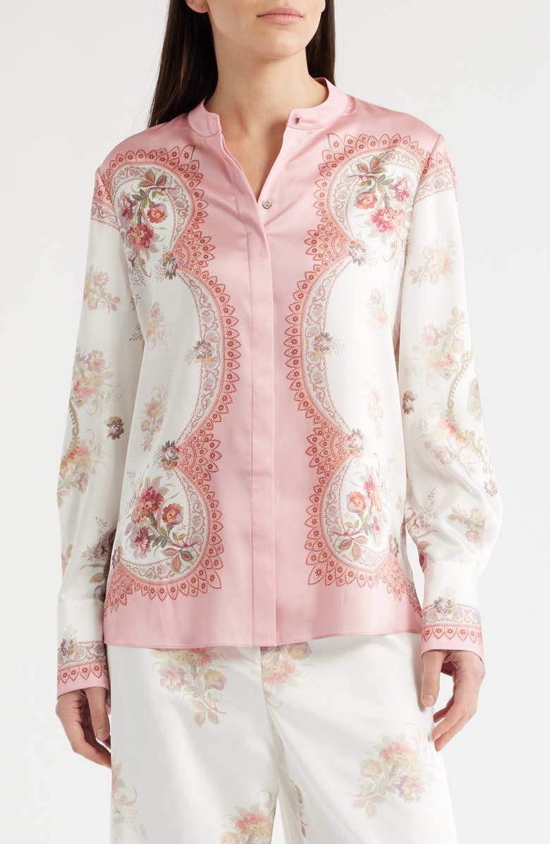 KOBI HALPERIN Juliette Floral Button-Up Shirt, Main, color, Quartz Multi