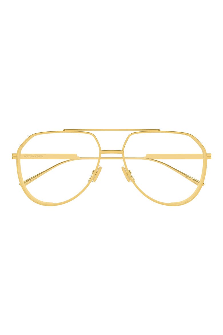 60mm Pilot Sunglasses, Main, color, GOLD/ TRANSPARENT LENS
