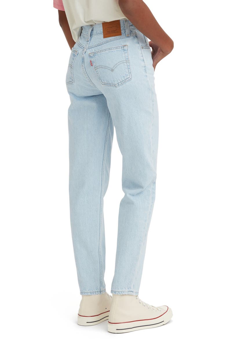 '80s High Waist Tapered Mom Jeans, Alternate, color, LIGHT SUGAR
