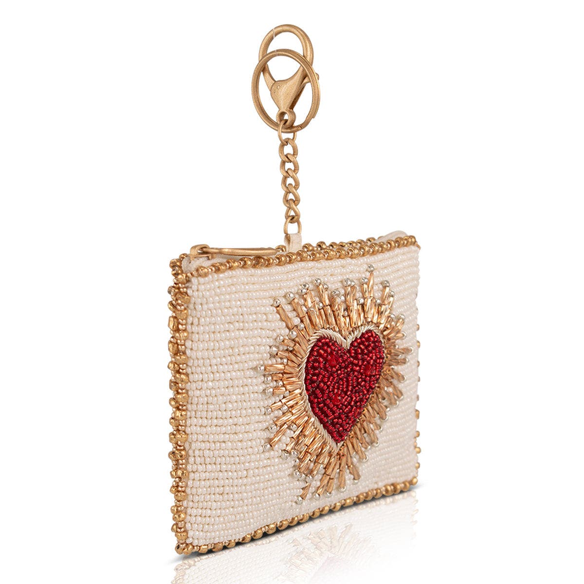 Heart Burst Coin Purse, Alternate, color, Red / Ivory