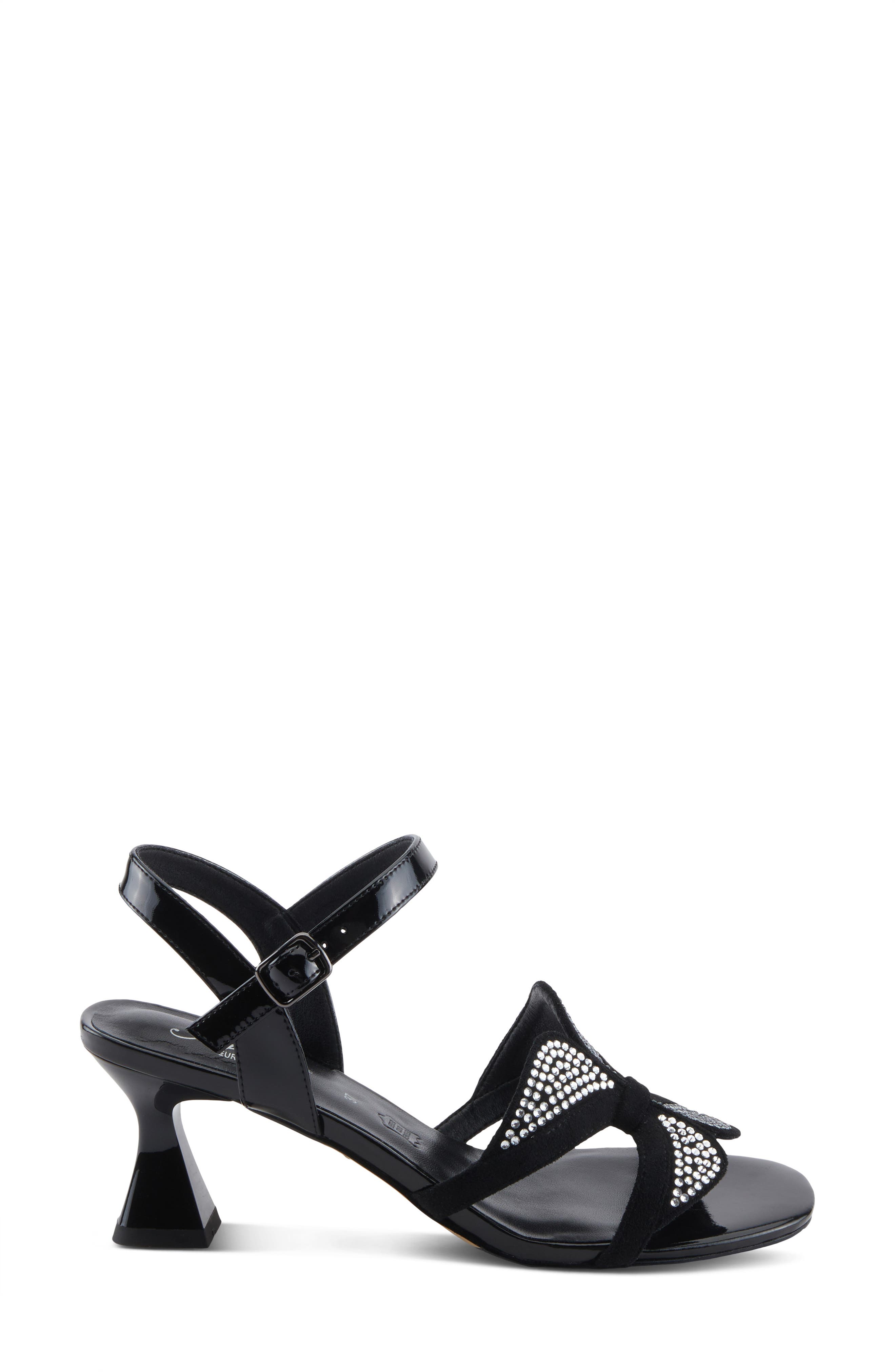 AZURA BY SPRING STEP Decorous Crystal Embellised Sandal, Alternate, color, Black