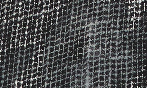 Lafayette 148 Diffused Houndstooth Print Silk Chiffon Blouse In Gray