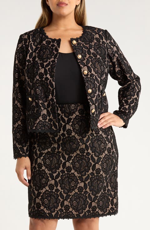 Bonded Lace Jacket (Plus)