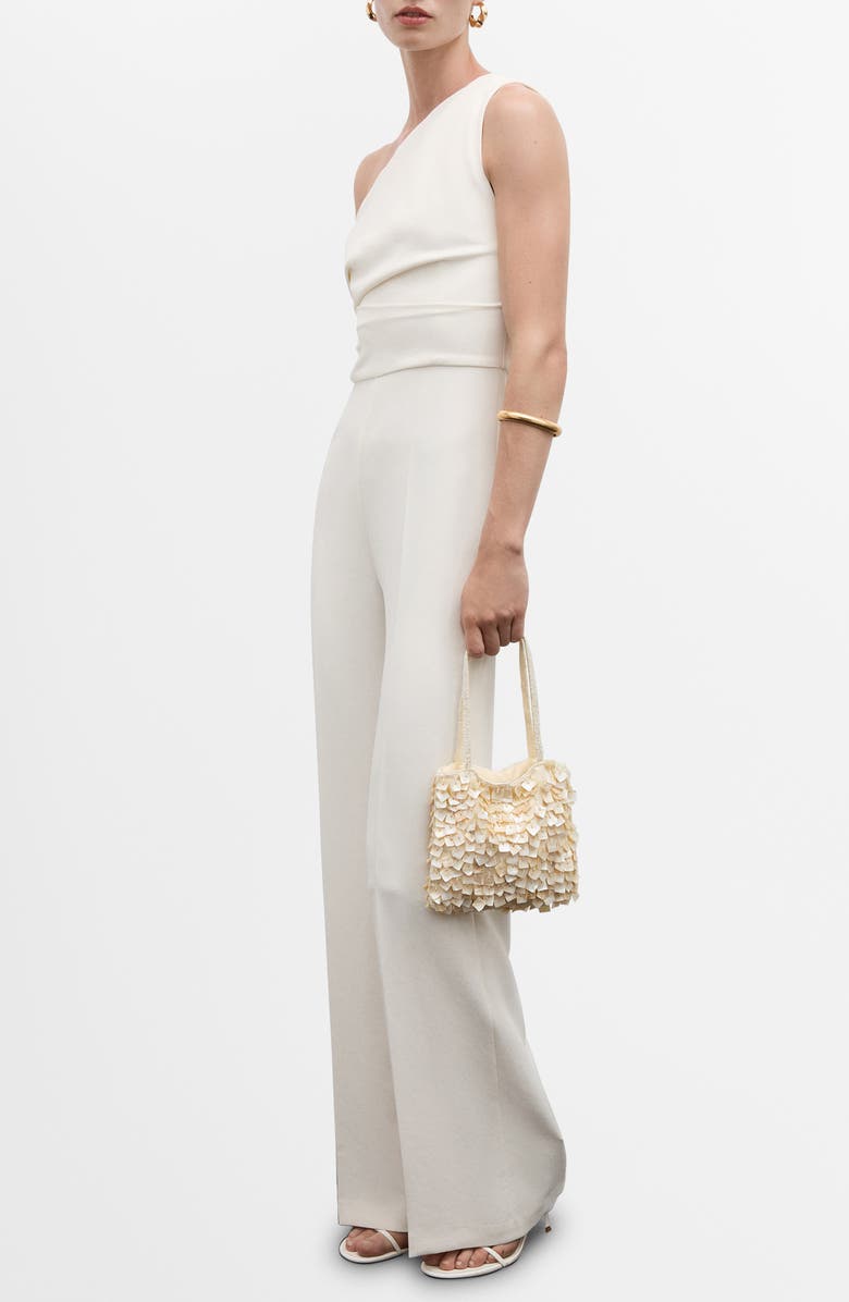 MANGO One-Shoulder Wide Leg Jumpsuit, Main, color,