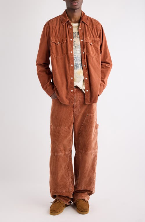 Isabel Marant Vasco Corduroy Snap-up Shirt In Brown