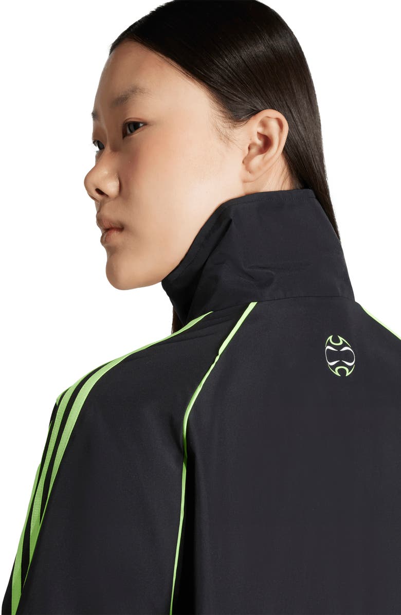 adidas Teamgeist Oversize Recycled Polyester Track Jacket, Alternate, color, Black/ Signal Green