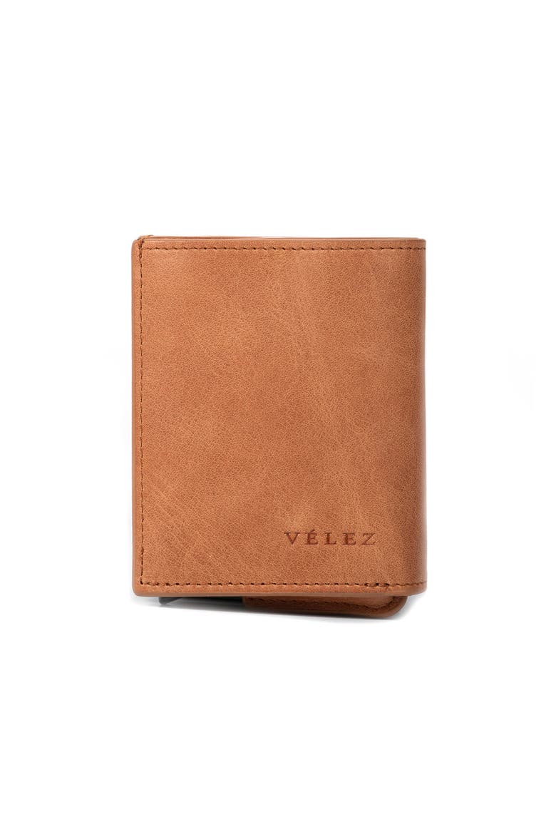 Garry Tech Leather Card Holder, Main, color, Brown
