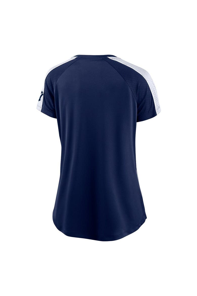 Women's Fanatics Branded Navy/White New York Yankees True Classic League Diva Pinstripe Raglan V-Neck T-Shirt, Alternate, color, Navy