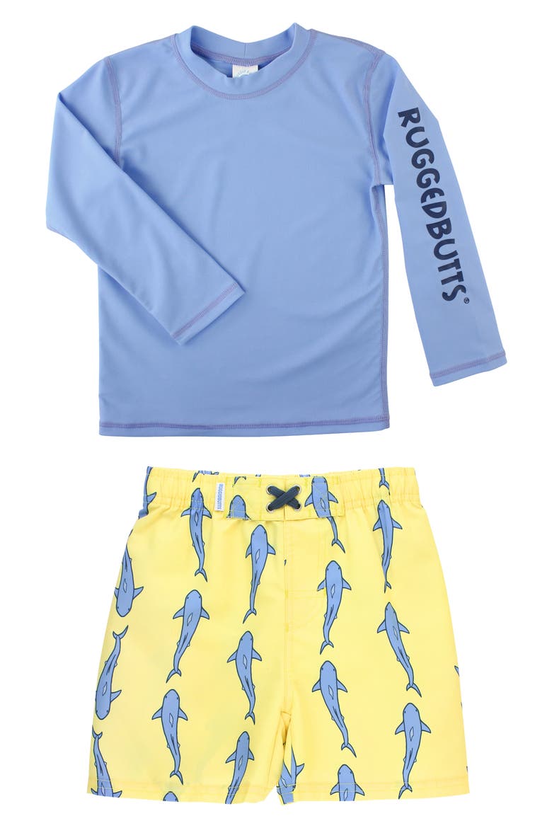 Two-Piece Rashguard Swimsuit, Alternate, color, BLUE