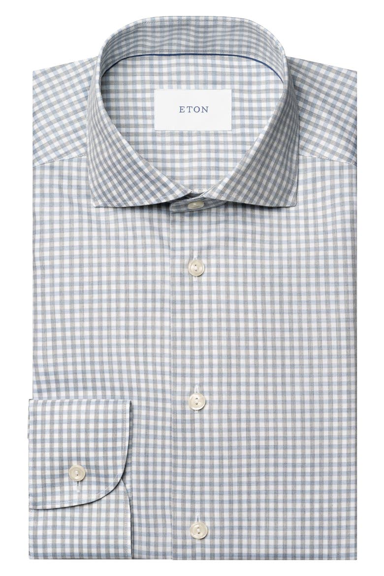Contemporary Fit Mélange Check Dress Shirt, Alternate, color, MEDIUM BLUE