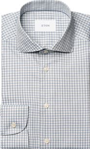 Eton Contemporary Fit Mélange Check Dress Shirt