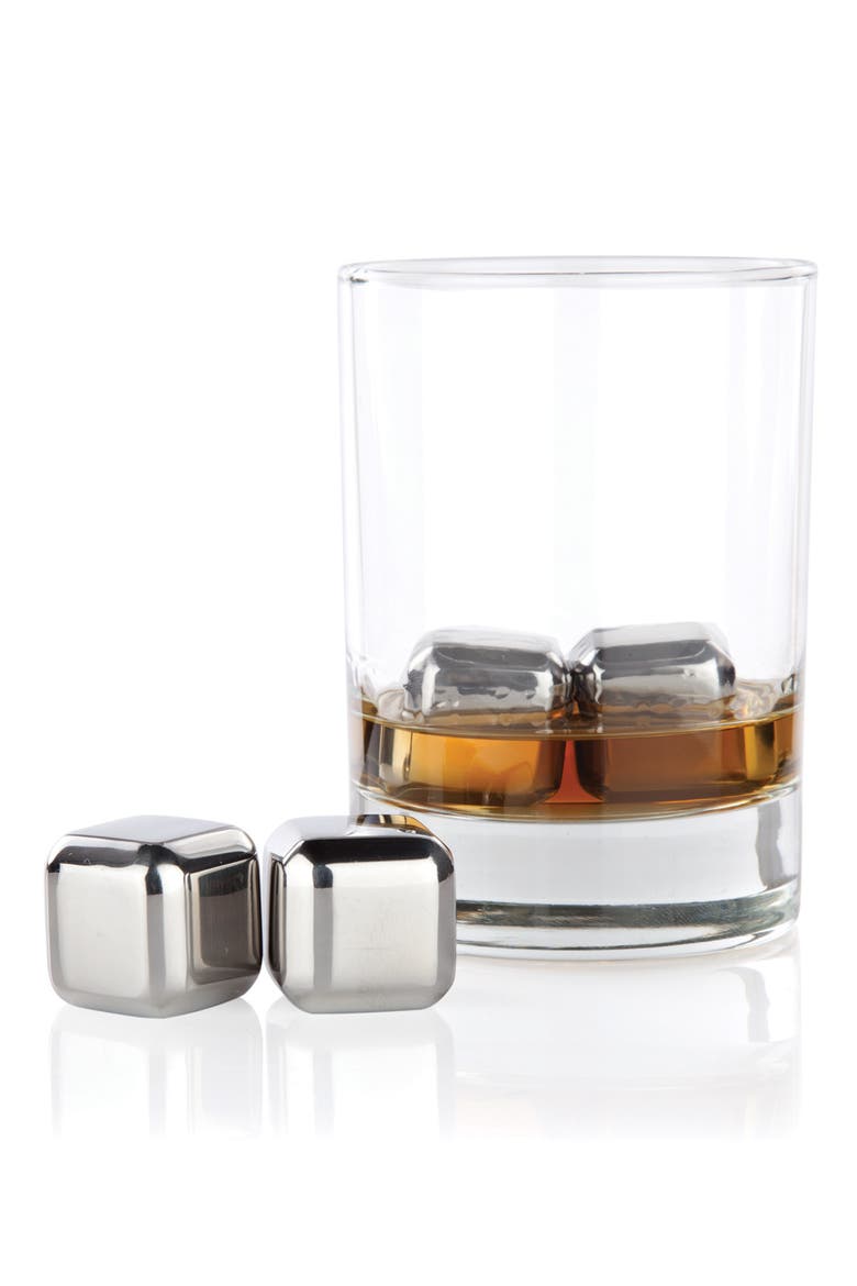 Glacier Rocks Small Cubes in Stainless Steel Set of 4, Alternate, color, STAINLESS STEEL