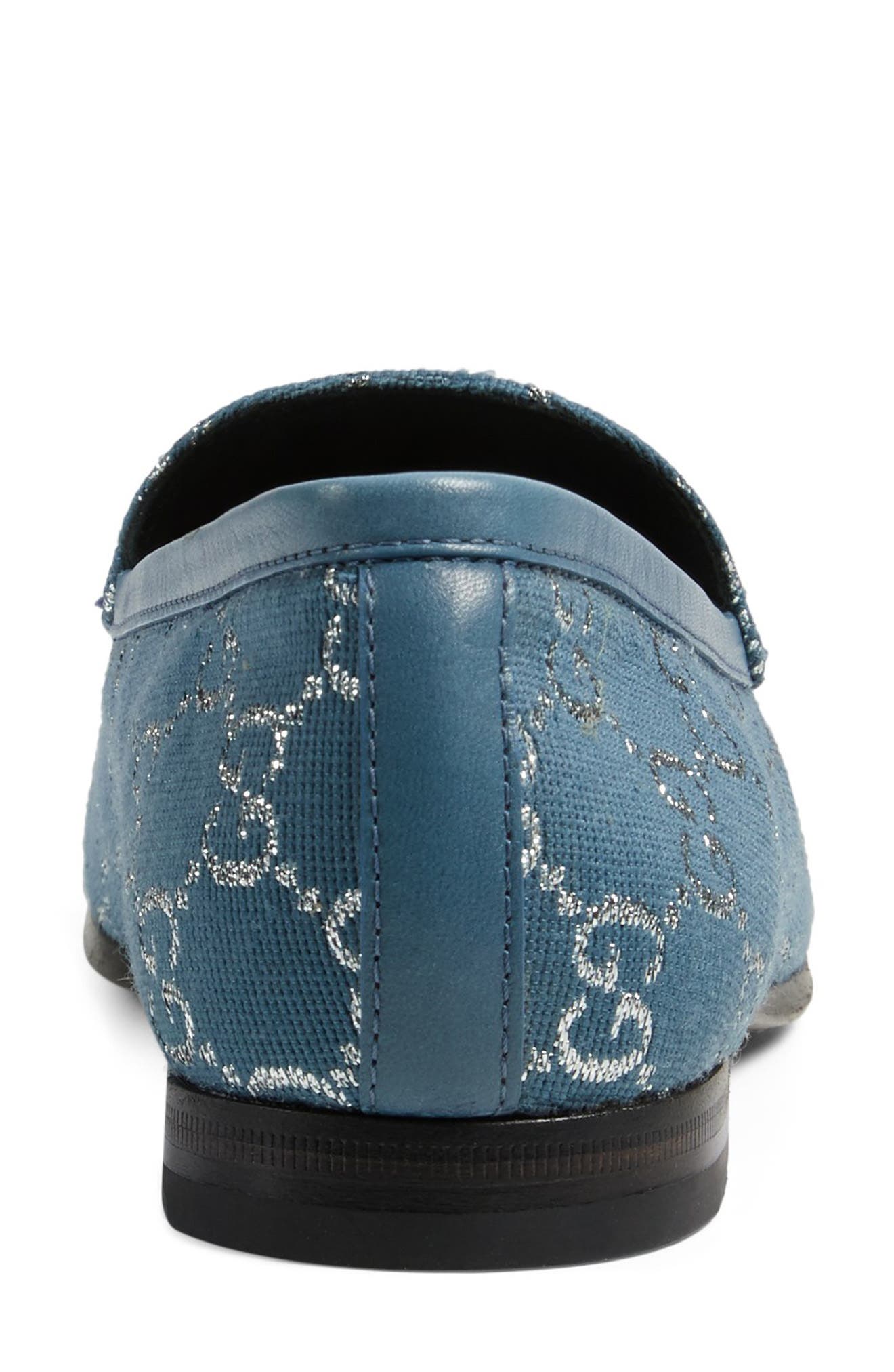 Gucci New Jordaan Metallic GG Loafer, Alternate, color, 