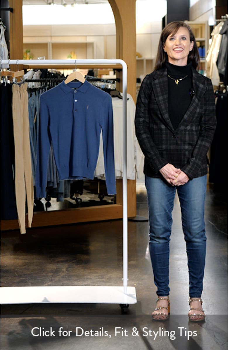 Kids' Long Sleeve Wool Blend Polo Sweater, sales video thumbnail