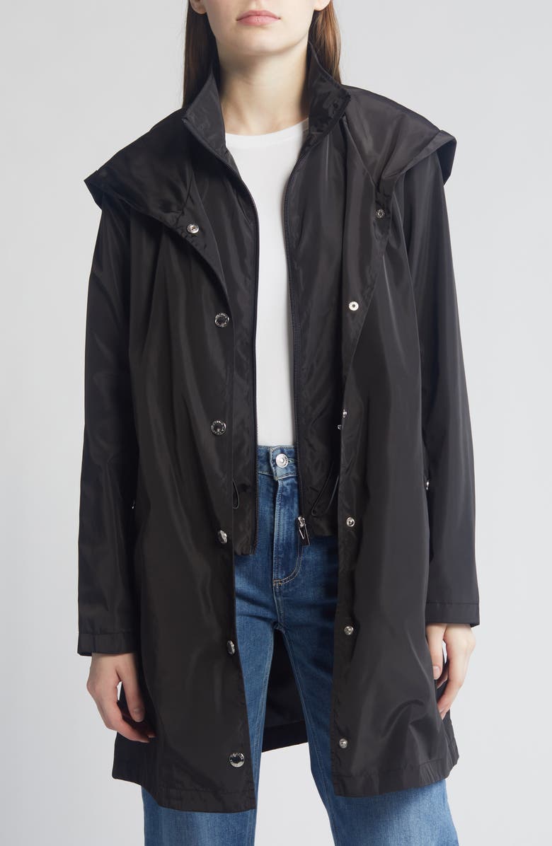 Via Spiga Water Resistant Packable Rain Jacket, Alternate, color,