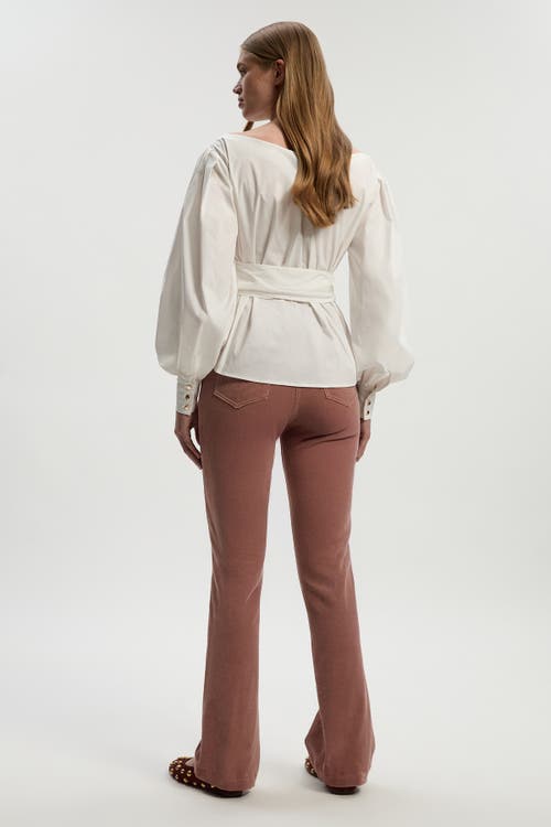 Karen Millen Stretch Cord Kickflare Jean In Brown