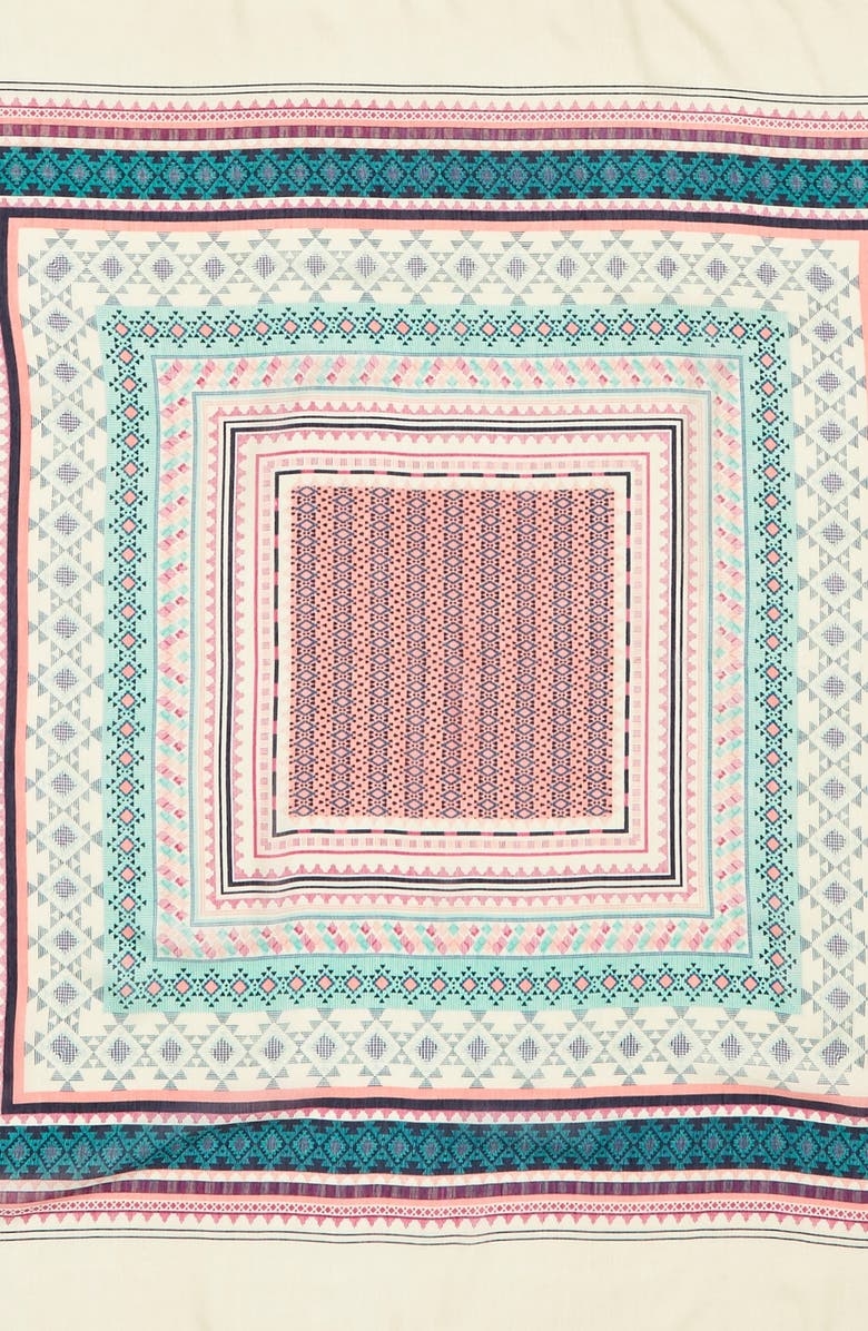 BP. Geo Print Tassel Square Scarf, Alternate, color, 