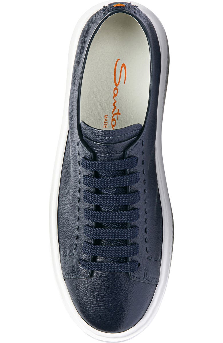Santoni Leather Sneaker, Alternate, color, Blue
