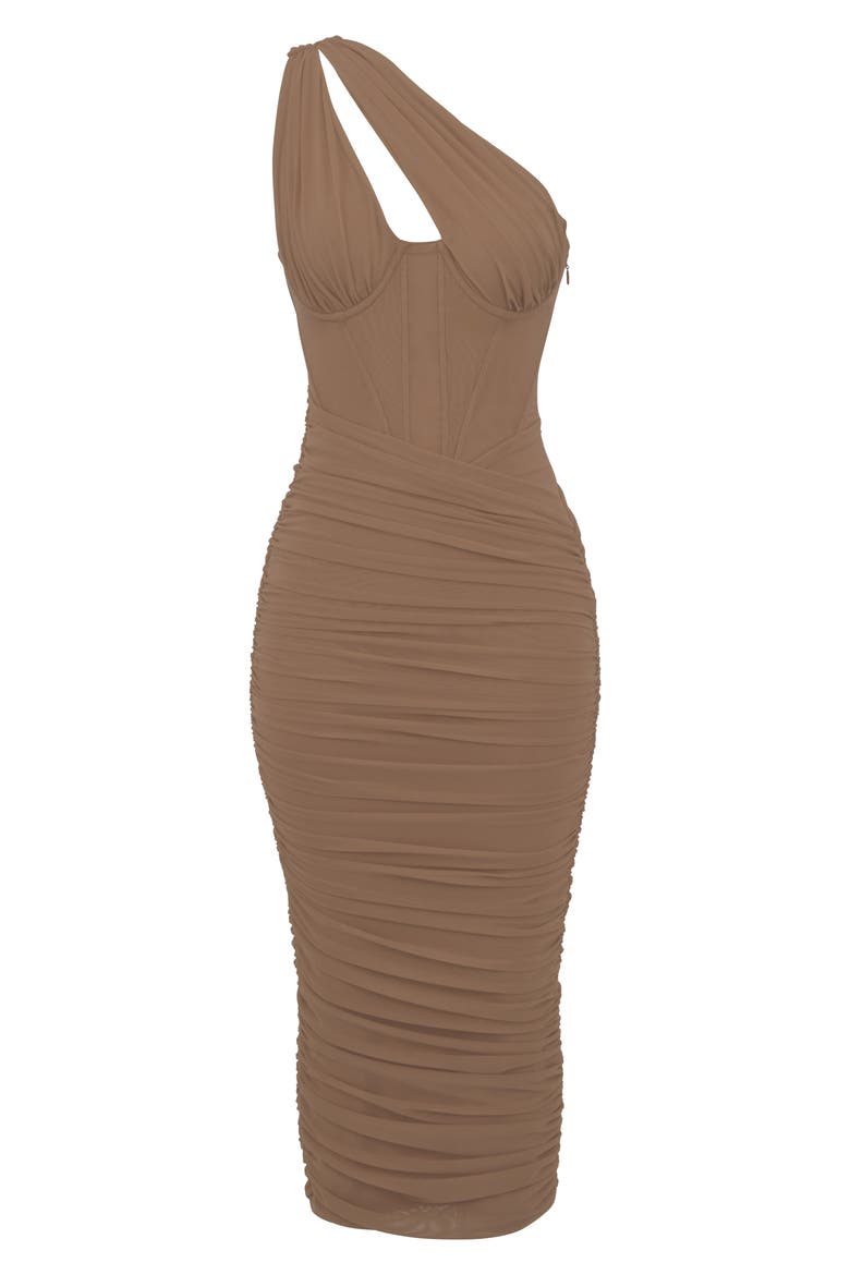 valentina asymmetric cutout one shoulder midi dress Valentina Asymmetric Cutout One-Shoulder Midi Dress (Women)