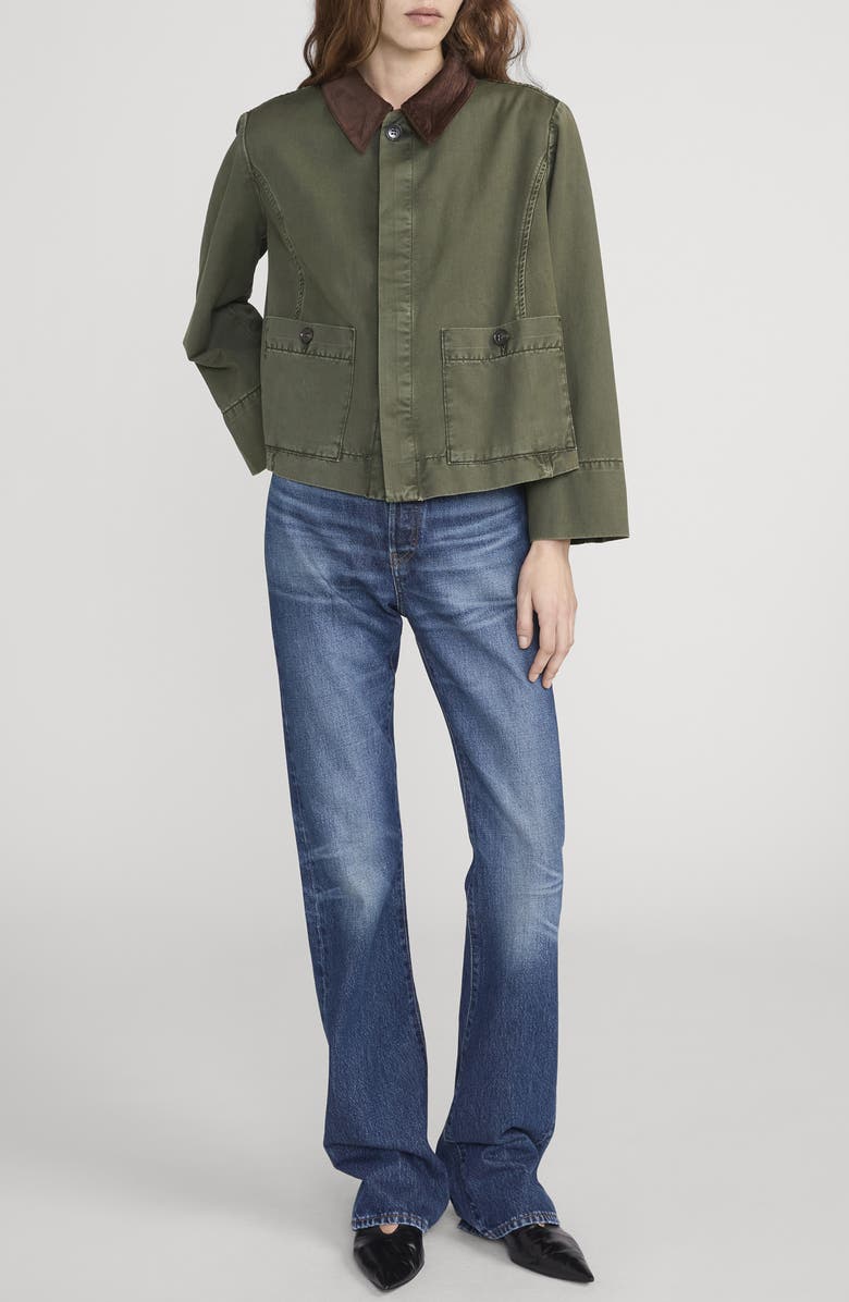 FRAME The Mini Swing Jacket, Alternate, color, Military Green