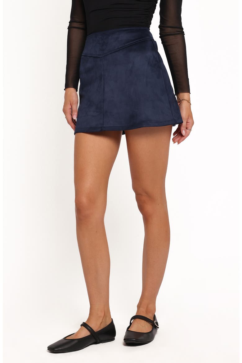 Hope Faux Suede Miniskirt, Alternate, color, NAVY