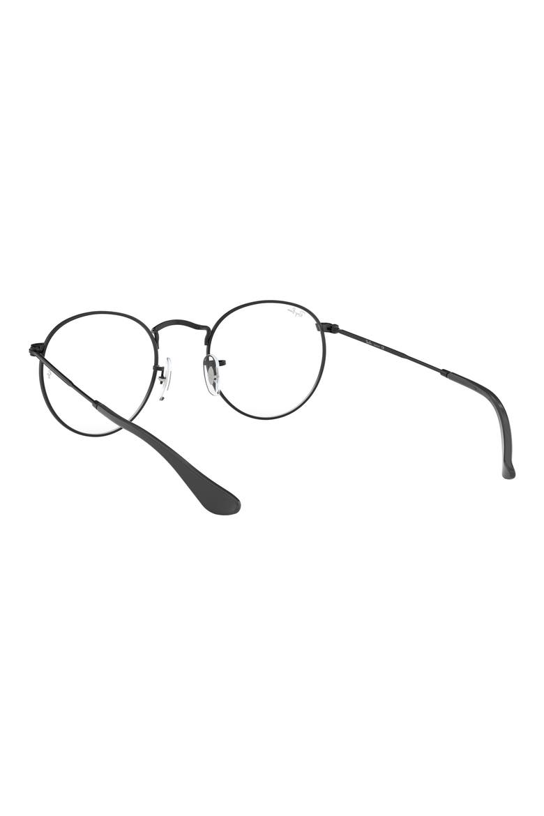 Ray-Bay 47mm Round Optical Glasses, Alternate, color, MATTE BLACK