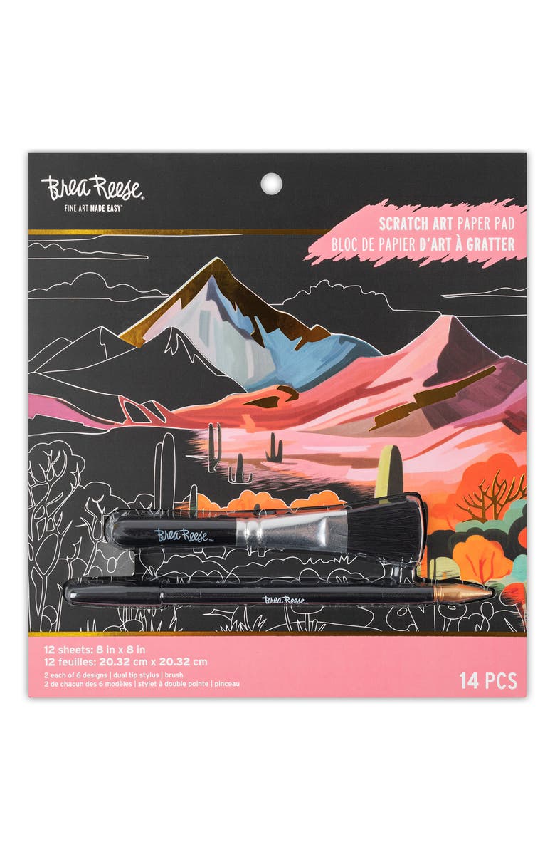 Brea Reese Scratch Art Paper Pad, Landscape Destinations, Main, color, Multicolored