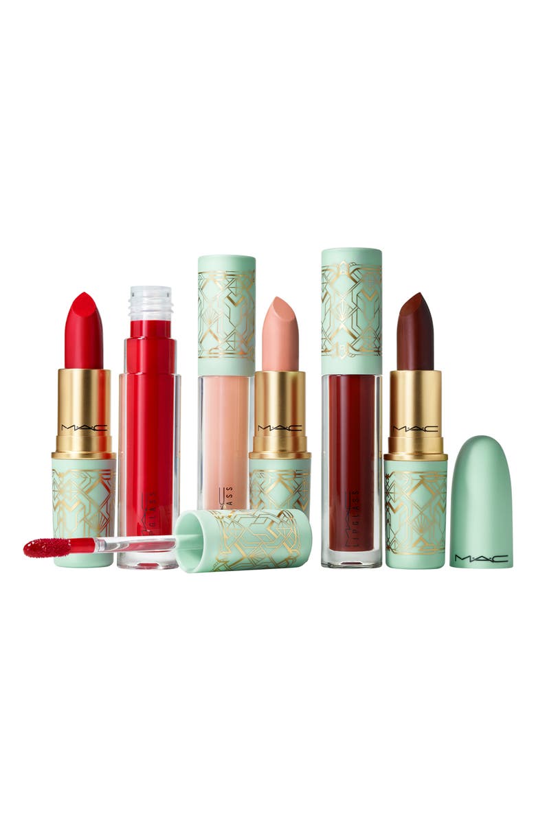 MAC Cosmetics Hollywood Secrets Lip Vault Lipstick & Lip Gloss Set $108 Value, Main, color,
