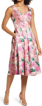Eliza J Floral Sleeveless Fit & Flare Dress