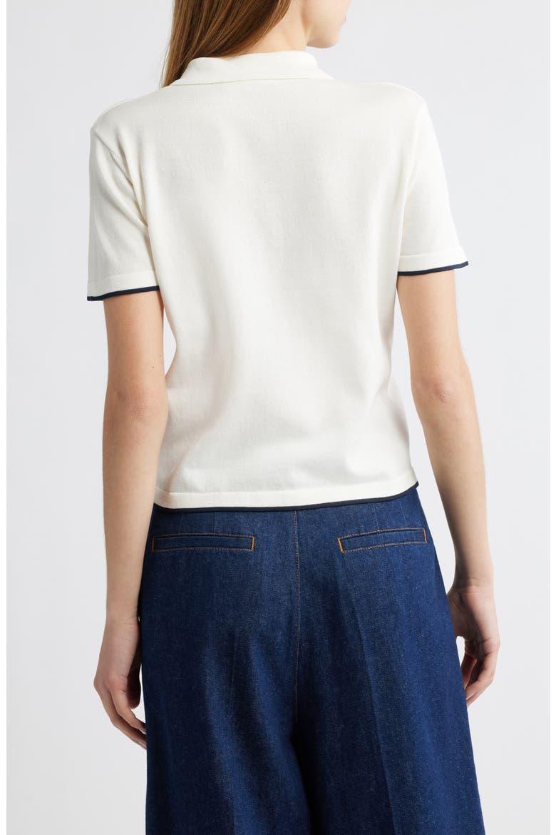 The Sport Tipped Cotton Polo, Alternate, color, CREAM MULTI