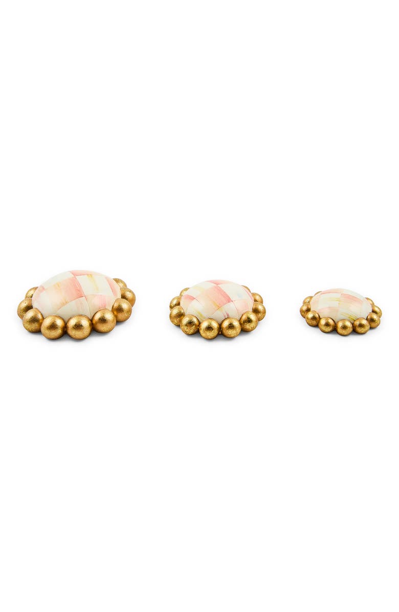 MACKENZIE CHILDS Rosy Check Set of 3 Magnets, Alternate, color, Rosy